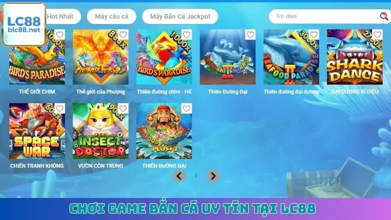 Chơi game bắn cá uy tín tại LC88